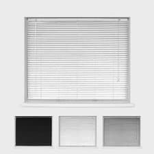 Image of ALUMINIUM METAL VENETAIN BLINDS 25mm SLATS WHITE SILVER BLACK