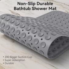 Image of Bathtub Mats Non Slip Shower Mat Extra Long Washable Anti-Mold Shower Floor Mat
