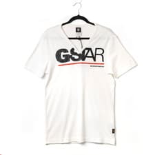 Image of G-Star RAW Colin V-Neck Graphic T-Shirt L White 3301 Logo NWT *Read Description*