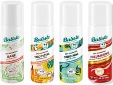 Image of Batiste Dry Shampoo Travel Size 4 pack Original Tropical Bare Volumizing 1.06oz
