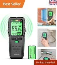 Image of Portable Pinless Moisture Meter for Wood & Wall Assessment - Includes 9V Battery