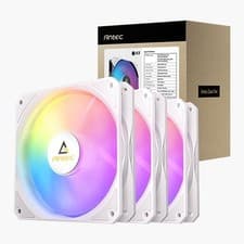 Image of 120mm Antec P12 ARGB Triple Fan Pack, White, 9 Blade, 600-1500rpm, 60.63CFM, 26.