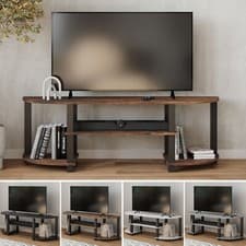 Image of Wide TV Unit Stand S-Tube Entertainment Centre Storage Shelf Living Room Cabinet