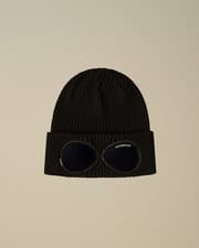 Image of C.P. Company Cotton Goggle Beanie - Black