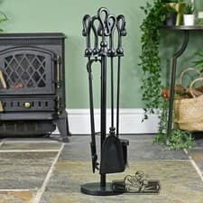 Image of "Malvern" Iron Four Piece Fireside Companion Set - 61cm
