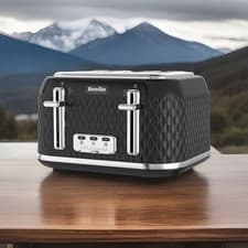 Image of Breville Curve 4 Slice Toaster with High Lift & Wide Slots Black & Chrome VTT786