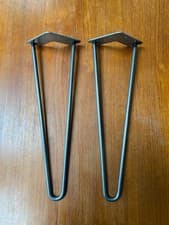 Image of New hairpin legs x 2, 40cm clear coated 10mm steel from the Hairpin Leg Company