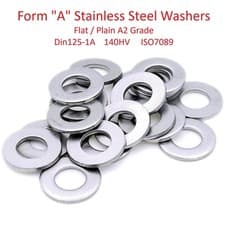 Image of Form A Stainless Steel Washers DIN125 2mm 2.5m 3mm 4mm 5mm 6mm 7mm 8mm 10mm 12mm