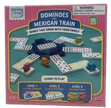 Image of Family First Games Dominoes Mexican Train Game 3 Levels of Play Learn to Play