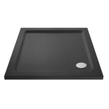 Image of Hudson Reed Square Slate Grey Slimline Shower Tray Modern Bathroom Stone Resin