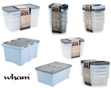 Image of PLASTIC STORAGE BOXES CONTAINERS HEAVY DUTY WHAM STACKABLE BOXES STRONG