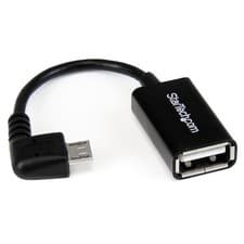Image of StarTech.com 5in Right Angle Micro USB to USB OTG Host Adapter M/F