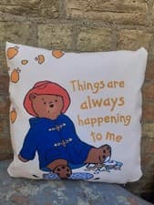 Image of Paddington Bear Large 16 Inch teddy lover gift chair / sofa bed cushion pillow