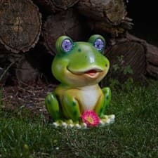 Image of Smart Garden Solar Powered Blinkin Frog 26cm Light Up Garden Ornament