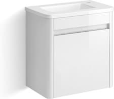 Image of Dallas 400mm Wall Hung Cloakroom Vanity Unit with Polymarble Basin White