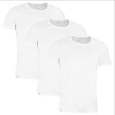 Image of Lacoste Mens TH3451 Crew Neck Cotton Ribbed Crocodile 3 Pack T-Shirt UK Large