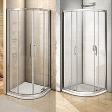 Image of Aica Quadrant Shower Enclosure Sliding Glass Door Chrome / Anti-glare Frame