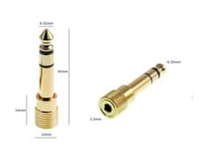 Image of 2X Premium Jack Adapter 6.35Mm Plug - 3.5Mm Socket Gold-Plated 2 Pieces