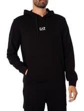Image of EA7 Men's Jersey Pullover Hoodie, Black