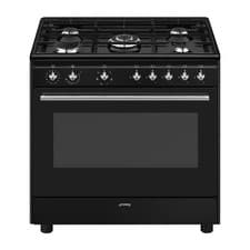 Image of Smeg Concert 90cm Dual Fuel Range Cooker Black CX91GMBL