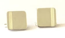Image of Genuine Solid 925 Sterling Silver 13mm Classic Square Design Cufflinks
