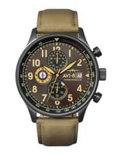 Image of AVI-8 Hawker Hurricane Chronograph Leather Strap Quartz AV-4011-0E Men's Watch