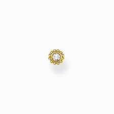 Image of Thomas Sabo Single Flower Stud Earring in Sterling Silver or Yellow Gold Finish