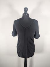 Image of White Stuff Jersey Tshirt New Black Embroidered Size 10 Short Sleeve