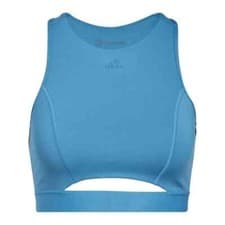 Image of Adidas Bra Training Sports Blue D-DD Medium Impact Gym Ms 4E Aeroready BNWT
