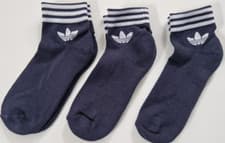 Image of 3 Pairs Unisex Adidas Original colour Multi Trefoil Ankle Quarter Sock -5-8-8-11