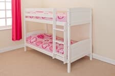 Image of Wooden Bunk Bed Kids Childrens Single PINE,WHITE or GREY 2ft6 Shorty 3ft Single