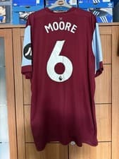 Image of West Ham United 2023/24 Home Shirt - Size XXL (Moore 6 ) on the back
