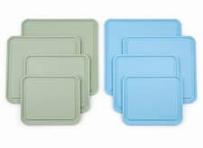 Image of KitchenAid Cutting Boards Set- 3 -Sizes Reversible Plastic Sage Green&Light Blue