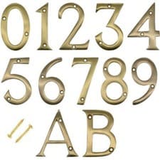 Image of CHROME HOUSE DOOR NUMBERS 75mm Numeral Flat Apartment Metal numeral + 2 screws!