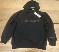 Image of Black Essentials Hoodie Size Medium Men’s, New With Tags And Original Packaging