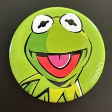 Image of Disney Store The Muppets Kermit Button Badge Official 4cm Diameter