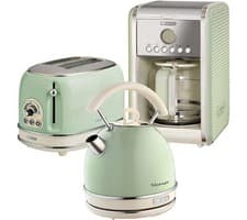 Image of TieDex UK ARIETE Vintage ARPK14 Toaster, Kettle & Coffee Machine Bundle - Green