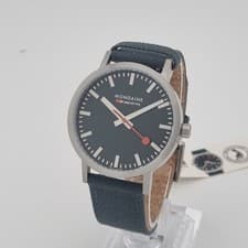 Image of Mondaine Classic 40 Mm Forest Green Textile Strap Watch A660.30360.60SBF New