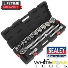 Image of Sealey Socket Set 3/4"Sq Drive 12-point WallDrive® 15pc Metric Premier