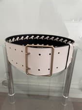 Image of All Saints Warm Brass Julia Knot Wide Belt Cream