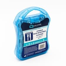 Image of Qualicare Blue Detectable Plasters 5 Assorted Sizes - Plastic Carry Box of 100
