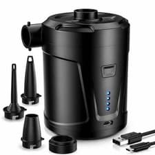 Image of Rechargeable Electric Air Pump 5200mAh Portable Inflator with 4 Nozzles