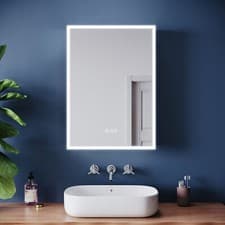 Image of LED Bathroom Mirror Cabinet 500x700 Demister Shaver Socket with Bluetooth Option