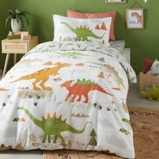 Image of Dino Children's Kids Super Soft Duvet Cover Bedroom Collection By Bedlam Green
