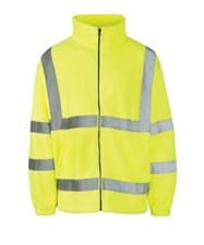 Image of Hi Viz Vis High Visibility Fleece Jacket Safety Work Warm Full Zip Top Class 3