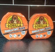 Image of Gorilla Glue Black Tape 32M X 48 MM Roll Strong Duct Gaffer Tape X 2