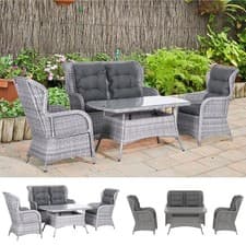 Image of 4 PCS Patio PE Rattan Sofa Set Wicker Garden Outdoor Furniture