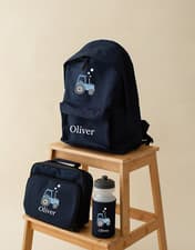 Image of Personalised Tractor Backpack, Rucksack ,Lunch Box, Bottle, Back to School bag