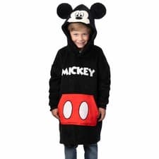 Image of Disney Mickey Mouse Oversized Kids Hoodie Girls Boys 280 GSM Black 5-6 7-8 10-12