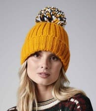 Image of Beechfield Hygge Beanie Shearling Lining Heavyweight Ribbed Knit Oversized